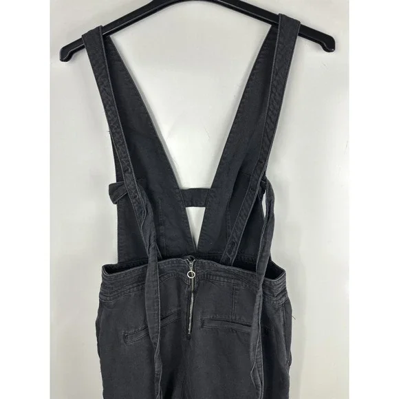 Pilcro x Anthropologie Puddle Jumpsuit Wide Leg Faded Black Raw Hem 28 Tall - Picture 14 of 16